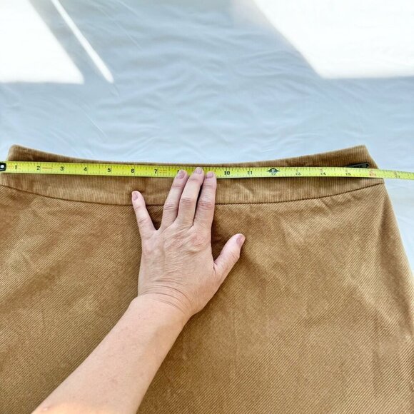 Mexx Women Corduroy Camel Tan Knee Length Skirt Size 10 - Picture 4 of 13